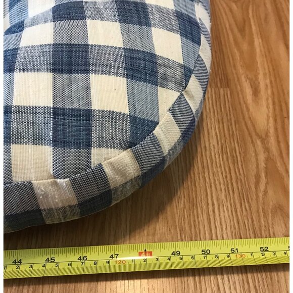 Blue & White Buffalo Check Seat Cushion 50" X 22" With 13 X 13 " Throw Pillow - Picture 5 of 10